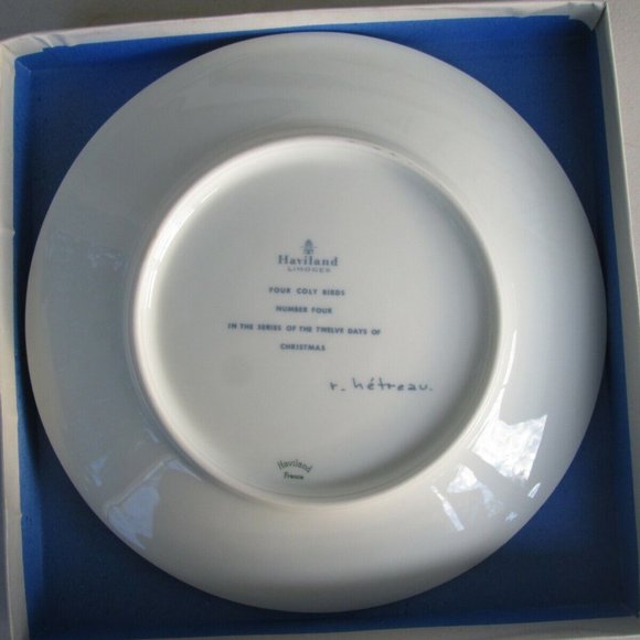 Replacement 1973 Haviland Limoges Plate 12 Days of Christmas, Four Coly Birds - Picture 3 of 9